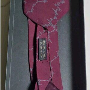 Giorgio Armani Silk Tie - Burgundy & Grey Vein Pattern